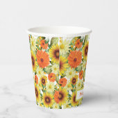 Zonnebloem Geel en Groene Bloemen Papieren Bekers (Rechts)