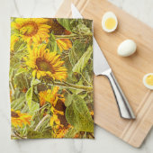 Zonnebloem  Geel Farmhouse Style Theedoek (Quarter Fold)