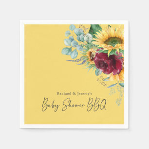 Zonnebloem Geel Floral Achterwerf BBQ Baby shower Servet