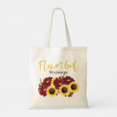 Zonnebloem Geel Floral Cute Flowergirl Weddenschap Tote Bag (Achterkant)