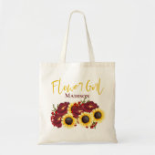 Zonnebloem Geel Floral Cute Flowergirl Weddenschap Tote Bag (Voorkant)