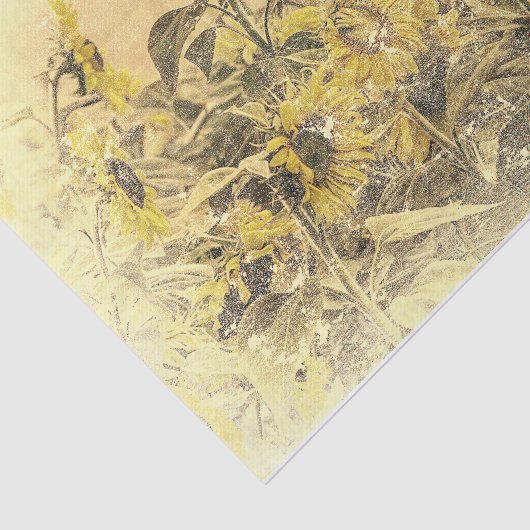 zonnebloem Geel gekleurd vignet Tissuepapier (Detail)