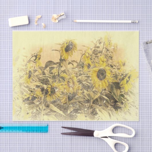 zonnebloem Geel gekleurd vignet Tissuepapier (Craft)