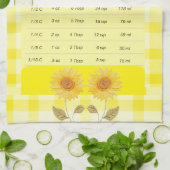 Zonnebloem Geel Gingham Logo met maatverdeling Theedoek (Gevouwen)