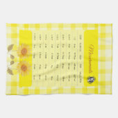 Zonnebloem Geel Gingham Logo met maatverdeling Theedoek (Horizontaal)