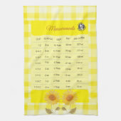 Zonnebloem Geel Gingham Logo met maatverdeling Theedoek (Verticaal)