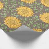 Zonnebloem Geel groen bloemenpatroon Cadeaupapier (Hoek)