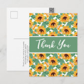 zonnebloem Geel & Groen Dank u Briefkaart (Voorkant / Achterkant)