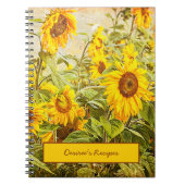 Zonnebloem Geel Groen Rustisch  Recipe Notitieboek (Voorkant)