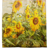 Zonnebloem Geel Groen zomerland Douchegordijn (Voorkant)