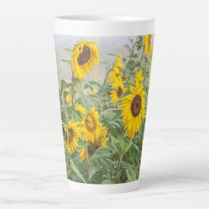 Zonnebloem Geel Groene Mooie Floral Latte Mok