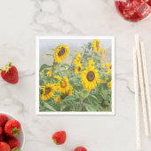 Zonnebloem Geel Groene Mooie Floral Servet (Insitu)