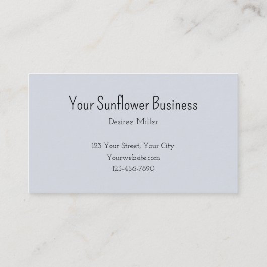Zonnebloem Geel Groene Schoonheid Visitekaartje (Achterkant)