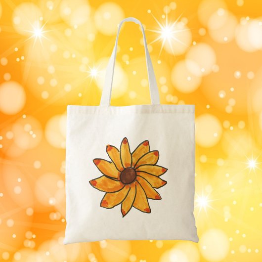 Zonnebloem Geel Hand getrokken inkt Tote Bag