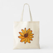 Zonnebloem Geel Hand getrokken inkt Tote Bag (Achterkant)