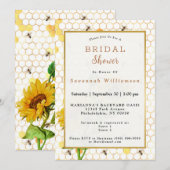 Zonnebloem Geel Honingraat Bijen Goud Vrijgezellen Kaart (Voorkant / Achterkant)