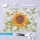 Zonnebloem Geel In Winter Sneeuw Decoupage Tissuepapier (Craft)