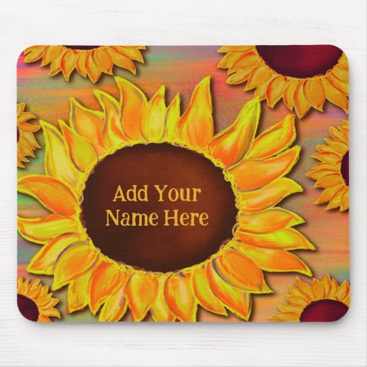 Zonnebloem  geel Inspirivity Mousepad Muismat (Voorkant)