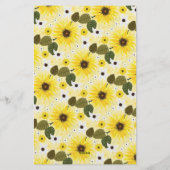 Zonnebloem Geel Land Floral Briefpapier (Achterkant)