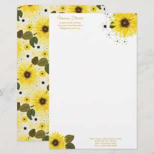 Zonnebloem Geel Land Floral Briefpapier