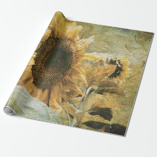 Zonnebloem Geel  Land Floral Textuur Cadeaupapier
