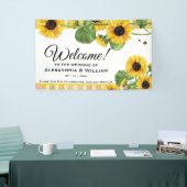 Zonnebloem Geel Land Floral | Welkom bruiloft Spandoek (Beurs)
