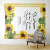 Zonnebloem Geel Land Floral | Welkom bruiloft Wandkleed (In Situ (horizontaal))