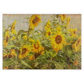 Zonnebloem  Geel Land Rustisch Snijplank (Voorkant)