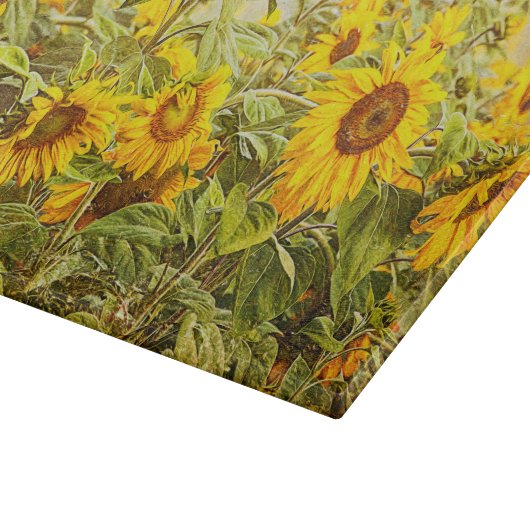 Zonnebloem Geel Land Rustisch Snijplank (Hoek)