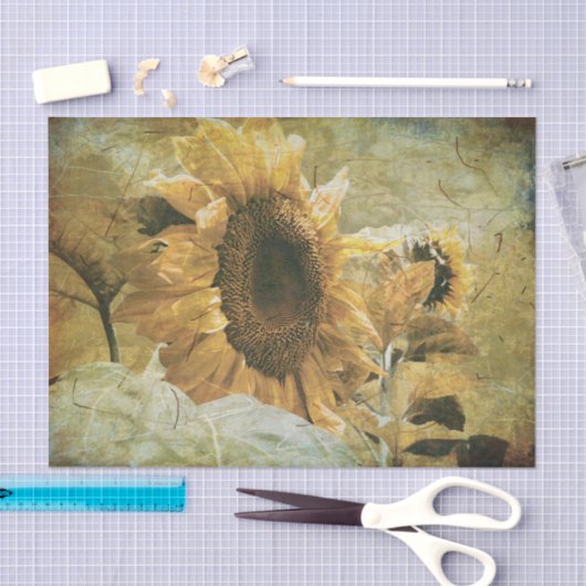 Zonnebloem Geel  Land Textuur Floral Tissuepapier (Craft)