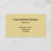 Zonnebloem Geel mooie Rustische Landbloem Visitekaartje (Achterkant)