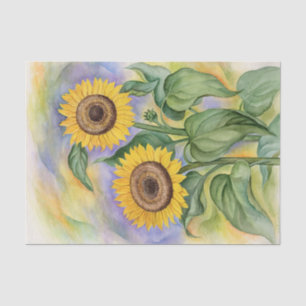 Zonnebloem Geel ontkleurd Florence Waterverf Art Tissuepapier