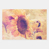 Zonnebloem Geel  Ontschroothoop Land Floral Inpakpapier Vel (Voorkant 3)