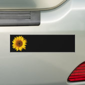 Zonnebloem Geel op Zwart - Gepersonaliseerd Sun Fl Bumpersticker (Op auto)
