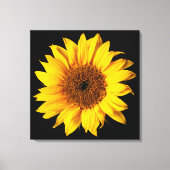 Zonnebloem Geel op Zwart - Gepersonaliseerd Sun Fl Canvas Afdruk (Voorkant)