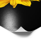 Zonnebloem Geel op Zwart - Gepersonaliseerd Sun Fl Foto Afdruk (Hoek)