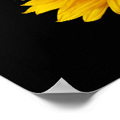 Zonnebloem Geel op Zwart - Gepersonaliseerd Sun Fl Poster (Hoek)