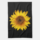Zonnebloem Geel op Zwart - Gepersonaliseerd Sun Fl Theedoek (Verticaal)