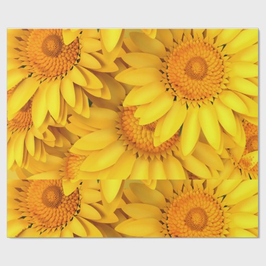 Zonnebloem geel oranje kleur macro close up back-u cadeaupapier (Vlak)