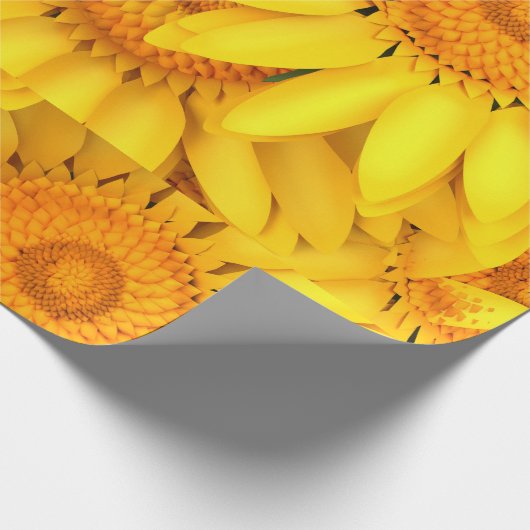 Zonnebloem geel oranje kleur macro close up back-u cadeaupapier (Hoek)