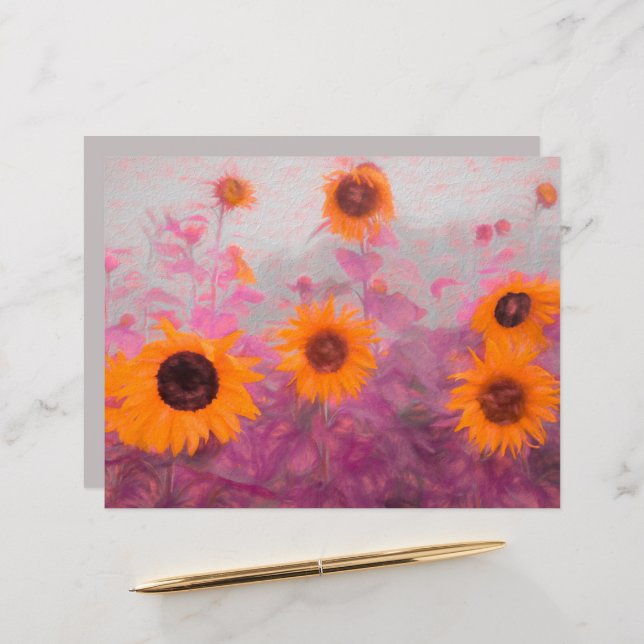 Zonnebloem Geel Oranje najaar (Voorkant / Achterkant in situ)