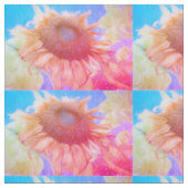 Zonnebloem Geel Roze Blauw Chic Florence Pattern Stof (Close Up)