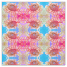 Zonnebloem Geel Roze Blauwe Boho Chic Floral Stof