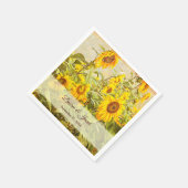 Zonnebloem Geel Rustic Weddenschap Servet (Hoek)