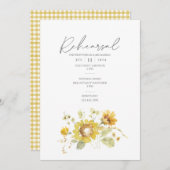 Zonnebloem geel rustieke bruiloft repetitie kaart (Voorkant / Achterkant)