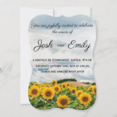 Zonnebloem Geel Rustieke Bruiloft uitnodiging (Voorkant)