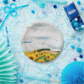 Zonnebloem Geel Rustieke Trouwbord Papieren Bordje (Feest)