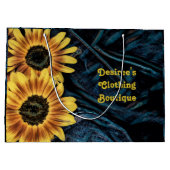 Zonnebloem Geel Rustisch Denim Blue Jeans Groot Cadeauzakje (Achterkant)