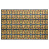 Zonnebloem Geel Rustisch Denim Blue Jeans Pattern Stof (Fat Quarter)