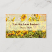 Zonnebloem Geel Rustisch Visitekaartje (Voorkant)